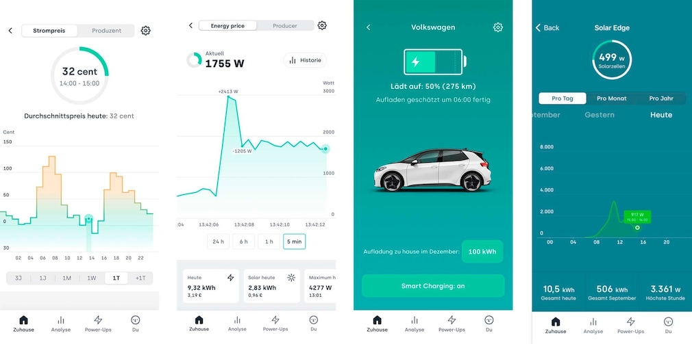 Dynamischer Stromtarif: So funktioniert er, dann lohnt er sich Strompreis sehen, E-Auto und Solaranlage einbinden: Die Daten behält eine App im Überblick.