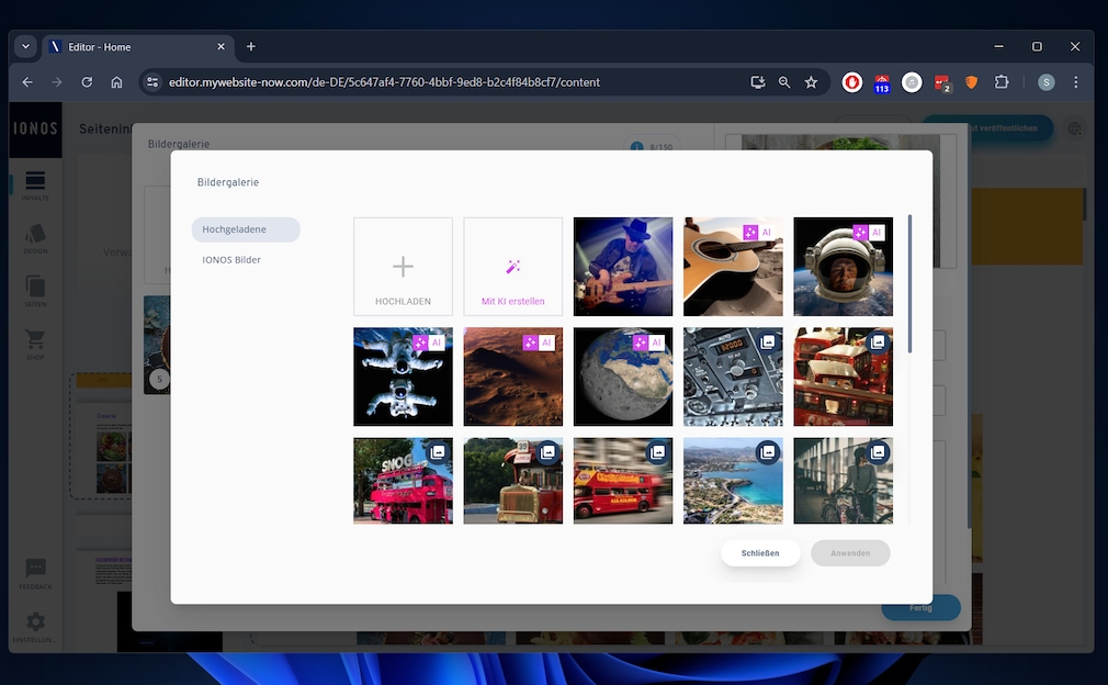 IONOS Homepage-Baukasten mit KI