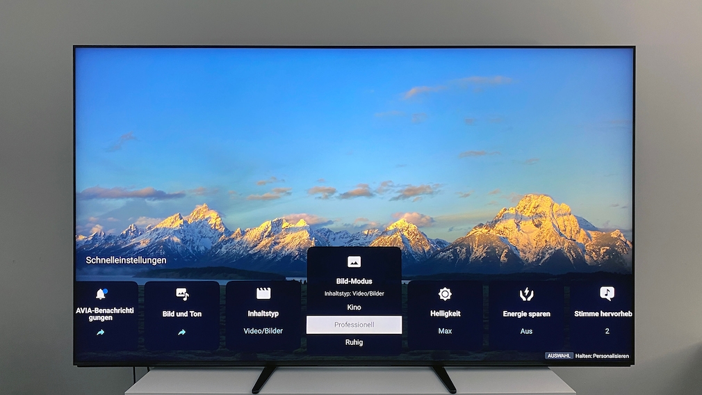 Im Bildmodus Professionell ist der Sony Bravia 9 ab Werk hervorragend eingestellt, die geringe Helligkeit bei SDR lässt sich nachregeln.