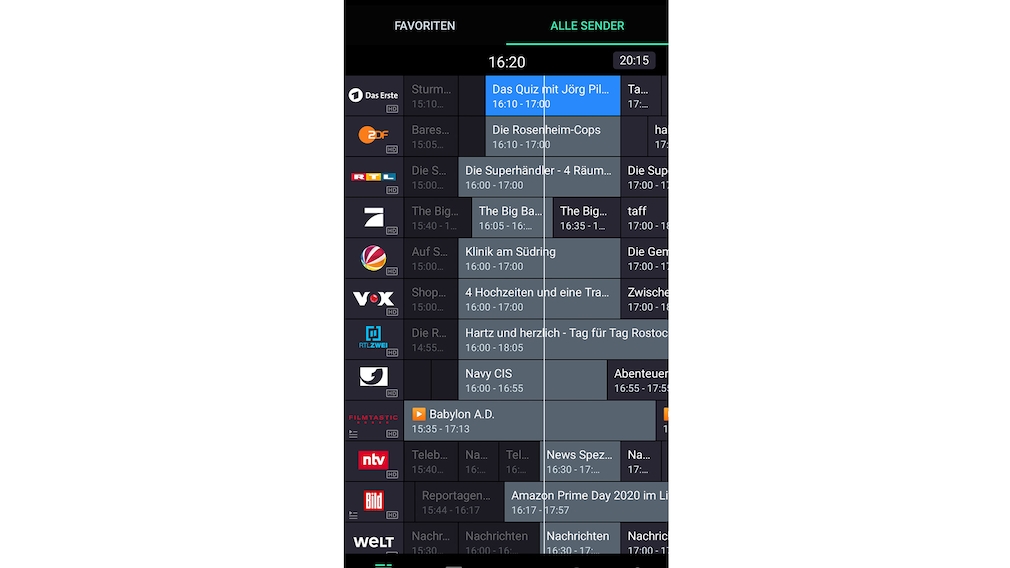 Screenshot: Programmübersicht