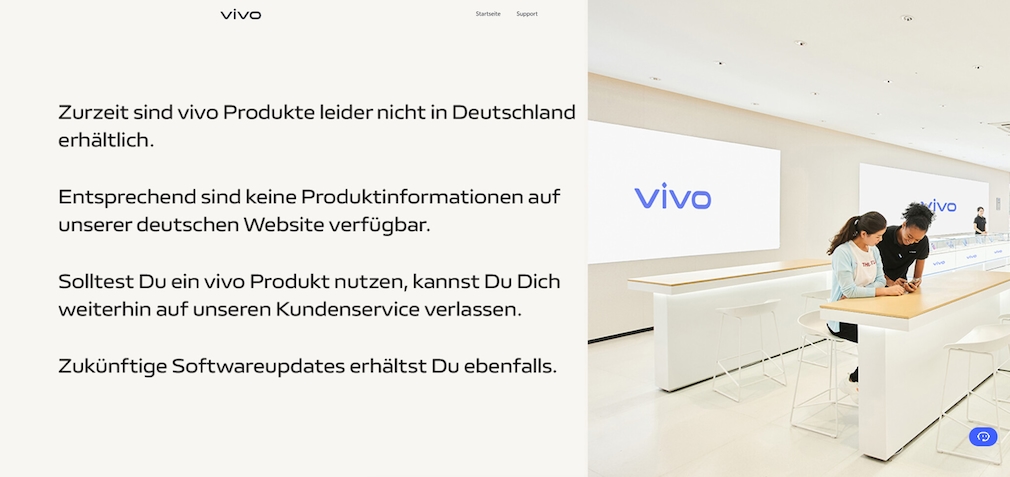 Screenshot Vivo Website