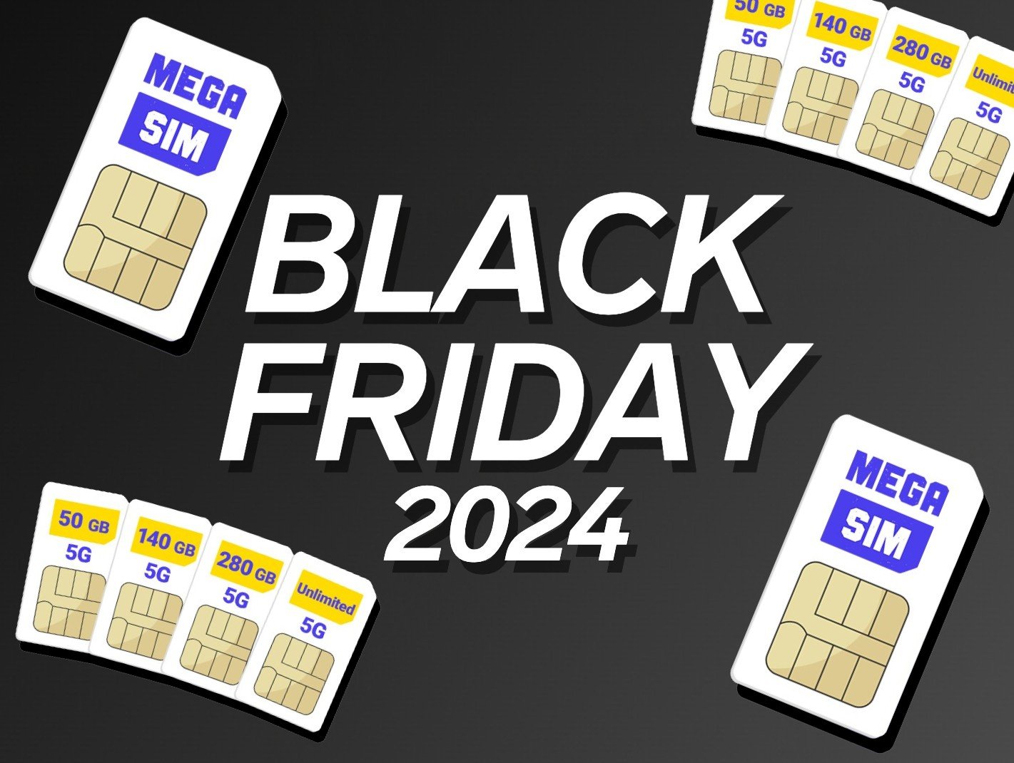 Bei Mega SIM sichert ihr euch im Rahmen der Black Week günstige Handytarife mit viel Datenvolumen.